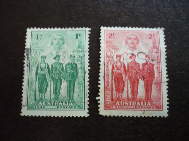 Stamps - Australia - Scott# 184-185 - Used Part Set of 2 Stamps