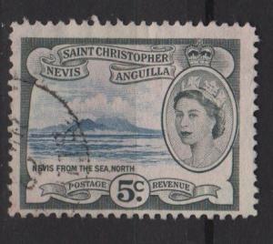 St Christopher Nevis Anguila 1954/57 - scott 125 used - 5c, 