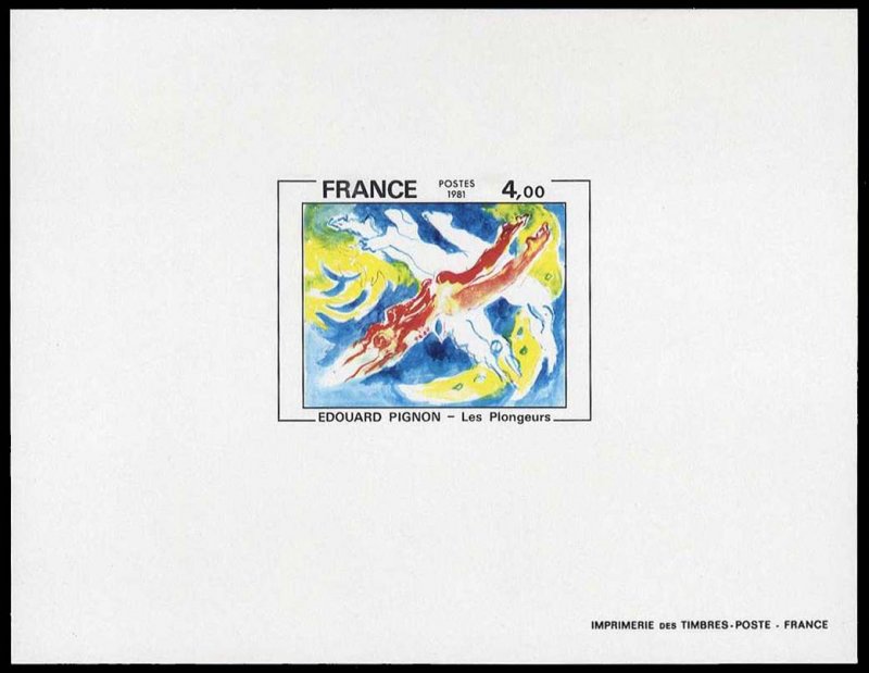 France, 1950-Present #1773 (YT 2168) Cateuro;100, 1981 The Divers by Pignon...