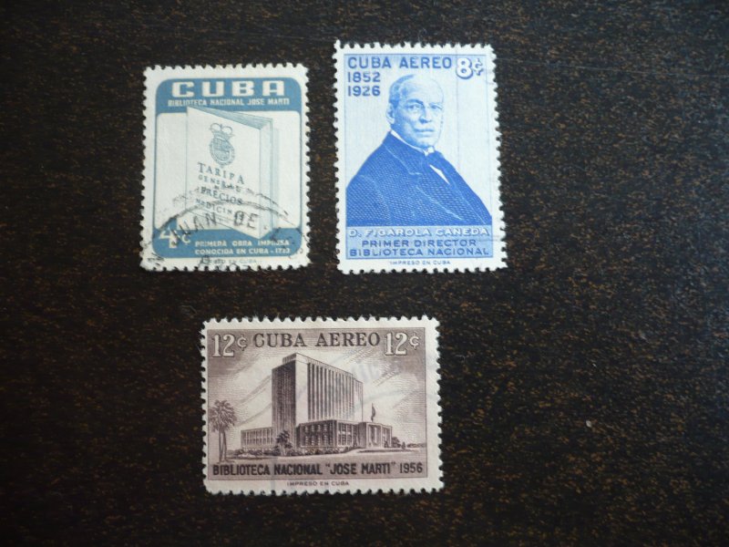 Stamps - Cuba - Scott#582,C167-C168 - Used Set of 3 Stamps