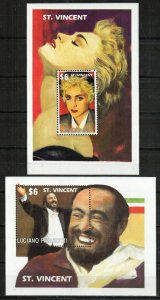 Saint Vincent Stamp 1504-1505  - Madonna and Pavarotti