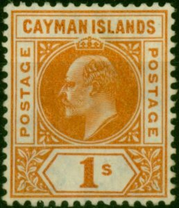 Cayman Islands 1905 1s Orange SG12 Fine Unused