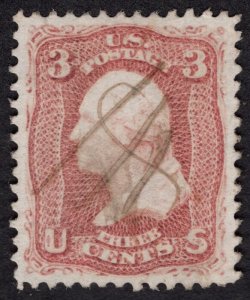 US #65 Extra fine. Used. Manuscript cancellation.