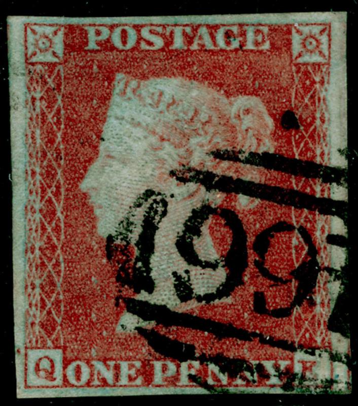 SG8, 1d red-brown, FINE USED. Cat £30. 4 MARGINS.