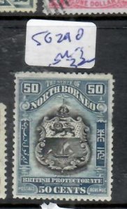 NORTH BORNEO  50C ARMS      SG  290   MOG         P0314A