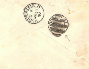 USA Cover 1891 Philadelphia Transatlantic HUDDERSFIELD Error CDS Yorks GB ZZ144