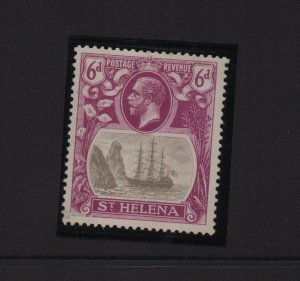 St Helena George V 6d SG104a broken mast variety mounted mint