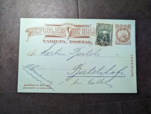 1913 Bolivia Postcard Cover Uyuni to Bartelshof Germany