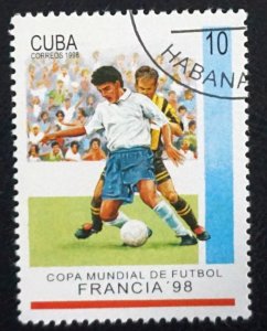 CUBA Sc# 3896  WORLD CUP OF SOCCER France football 10c  1998 used