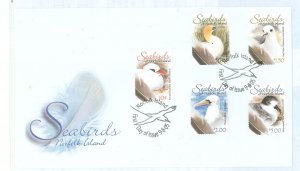 Norfolk Island 853-857 2005 Seabirds five stamps on a cacheted, unaddressed first day cover.