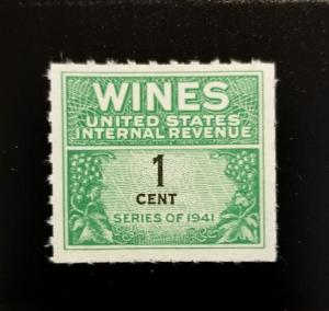 1942 1c U.S. Internal Revenue, Cordial & Wine, Green Scott RE111 Mint NH