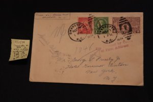 Scott US 632, 689, E15 on cover Charlotte RPO to NYC w/PO marking (#642)