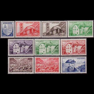 ANDORRA FR. 1944 - Scott# 114-23 Scenic Set of 10 LH