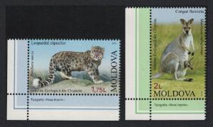 Moldova Leopard Wallaby Zoological Garden 2v Bottom Left Corners MI#831-832