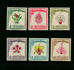 ES-13905   COLUMBIA 546-51 MNH ORCHIDS, FLOWERS $15