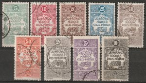 French Morocco 1917 Sc Q1/11 parcel post partial set used