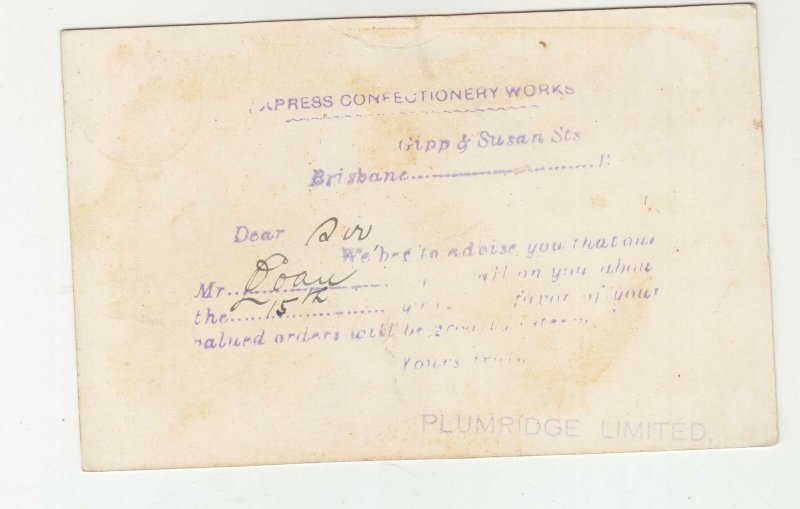 QUEENSLAND, Postal Card 1912 1d. Red, EXPRESS CONFECTIONERY, Petrie to Gympie.