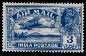 INDIA GV SG221, 3a blue, M MINT.