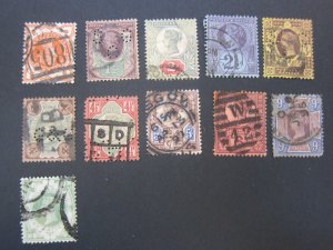 Great Britain 1887 Sc 111-120,122 FU