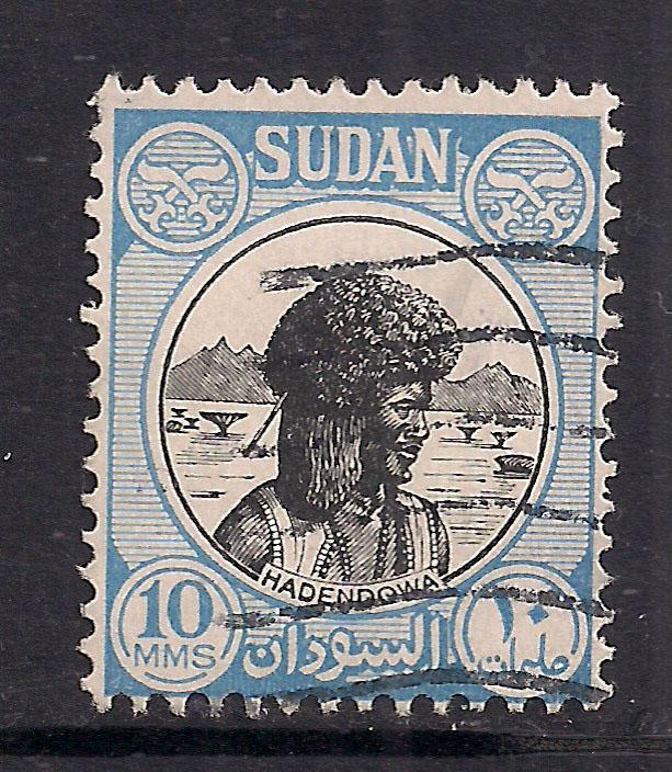 Sudan 1951 - 61 10 mms Hadendowa SG 128 used stamp ( L774 )