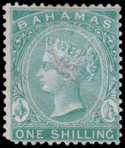 Bahamas Scott 15 (1865) Used H G-F, CV $375.00 M