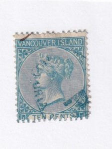 VANCOUVER ISLAND # 6 VF-VERY LIGHT USED  10cts PART TOWN CANCEL