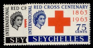 SEYCHELLES QEII SG214-215, 1963 red cross centenary set, M MINT.