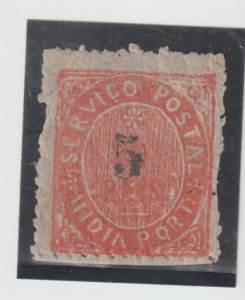 Portugal Colony INDIA Scott # 81 MNHOG 1875 20r with 5 Overprint