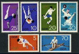 Germany DDR/GDR 1043-1046,B149-B150, MNH. Olympics, Mexico City, 1968