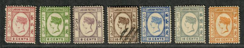 Labuan Sc#33-39 M+U/H/F-VF, Complete Set, 33-34 No Gum, Cv. $118.25