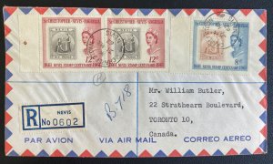 1962 Charleston Nevis Island Registered Airmail Cover To Toronto Canada