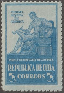 Cuba, stamp, Scott#370, mint, hinged,  5 cents,