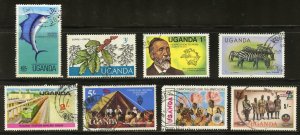 Uganda  Used Group of Eight - SCV $3.15