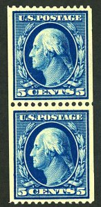 U.S. #351 MINT PAIR OG NH PENCIL ON BACK