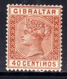 Gibraltar 1889 - 96 QV 40 Centimos Orange Brown MM SG 27 ( H86 )