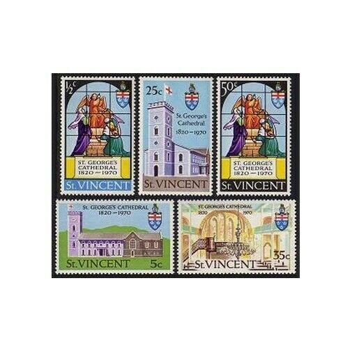 St Vincent 303-307,MNH.Michel 282-286. St George's Anglican Cathedral,1970.