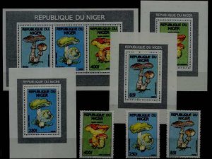 Niger 822/26. MNH Mushrooms/3v+4s/s