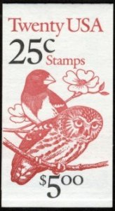 US Stamp #BK160 MNH Owl and Grossbeak Booklet w/2 #2285b Panes w/ Plate #2222