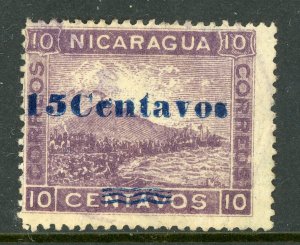 Nicaragua 1904 Momotombo 15¢/10¢ Scott 177 Setting 1 No Space  VFU W594