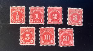 *US Postage Due Stamps #J79-#J84, and #J86, Mint Never Hinged