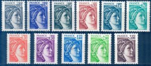 France 1978 Definitive st. Art The Sabines Mi. 2080/90 MNH