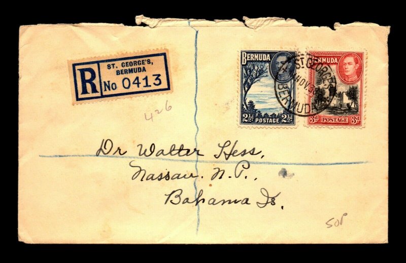 Bermuda 1938 Registered Cover - L17093