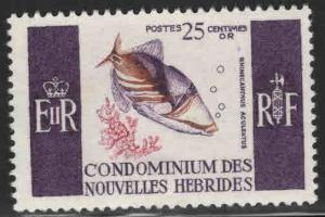 New Hebrides (French) Scott 116 MNH** fish stamp,tropical gum