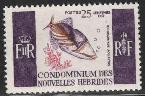 New Hebrides (French) Scott 116 MNH** fish stamp,tropical gum