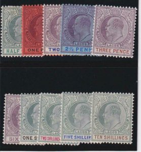 Lagos 1894-95 SC 50-59 LH,MNH 