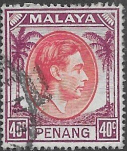 Malaysia - Penang   18  1949   40 c fine used