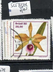 BRAZIL   FLOWERS    SC  1711-1714       VFU      PP0721H