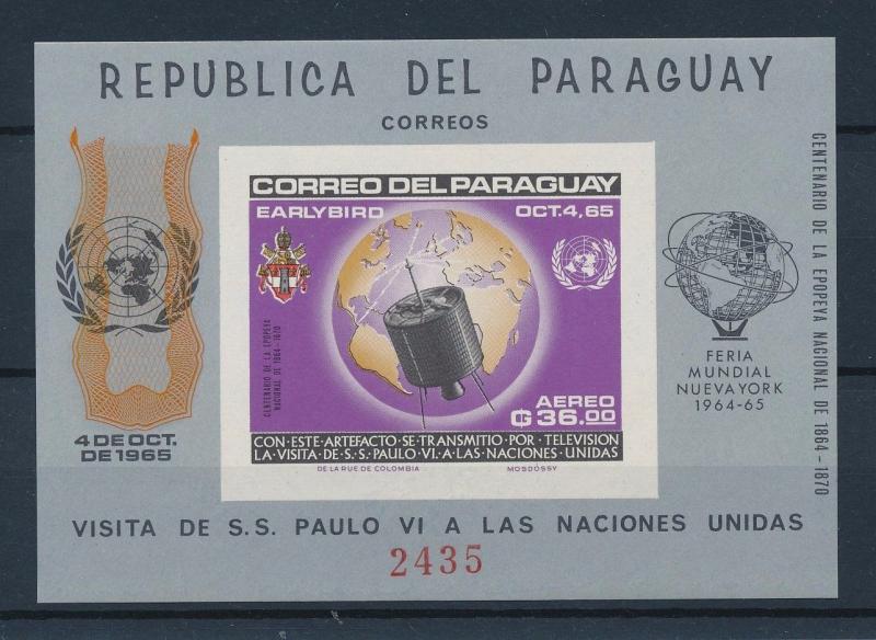 [35581] Paraguay 1965 Visit Pope Paul Inited Nations Imperforated SS MNH