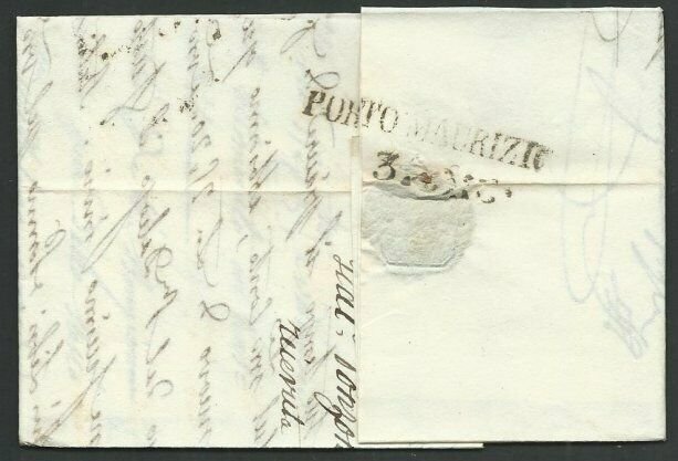 ITALY 1838 cover SAVONA to Porto Maurizio..................................60402