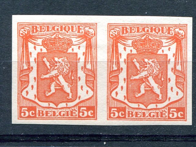 Belgium imperforated pair VF